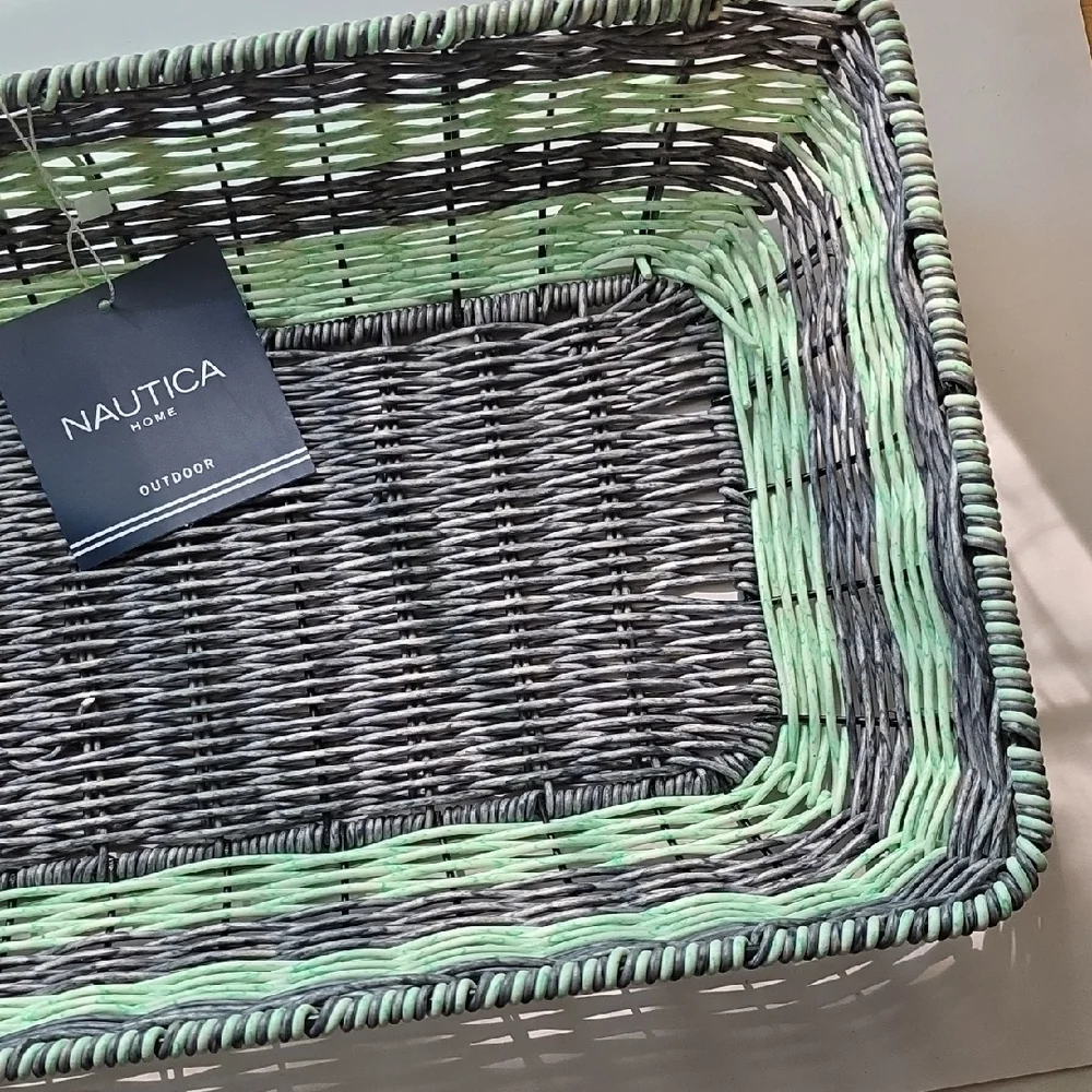 Nautica Green and Gray Accent Basket